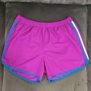 adidas Women's Vibrant Pink and Blue Athletic Shorts